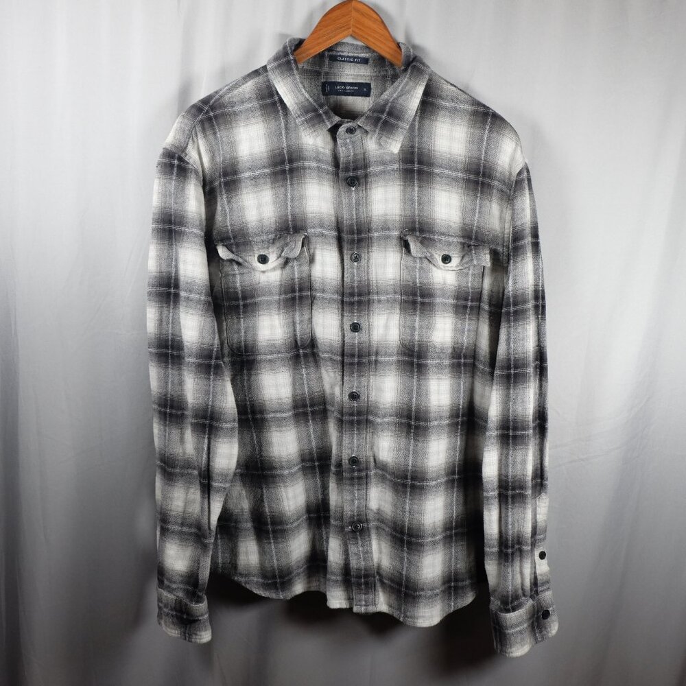 Lucky Brand Men's XL Classic Fit Long Sleeve Button Up Flannel Plaid